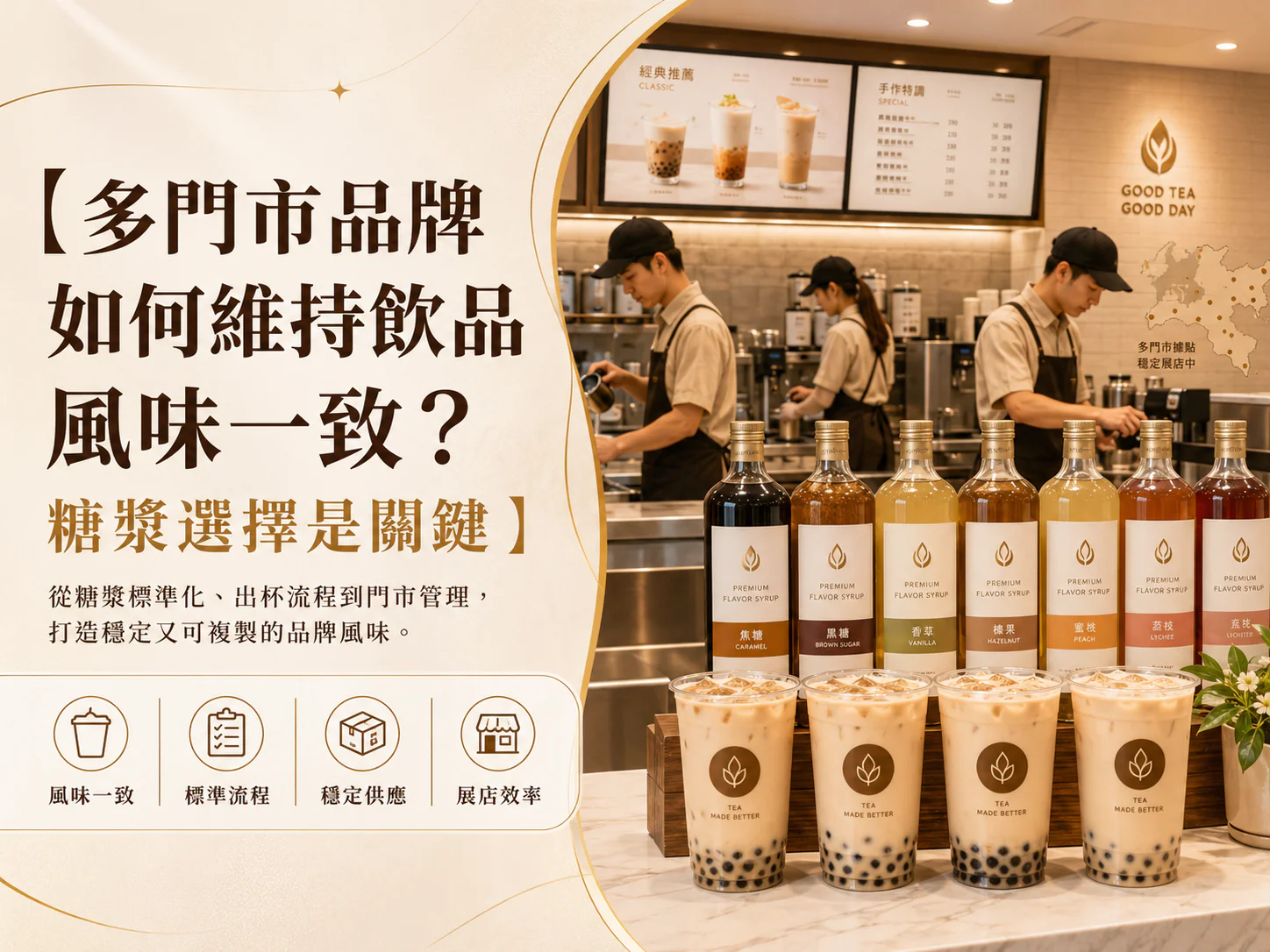 維持飲品風味一致